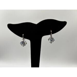 Sterling Silver CZ Dangle Earrings‎
